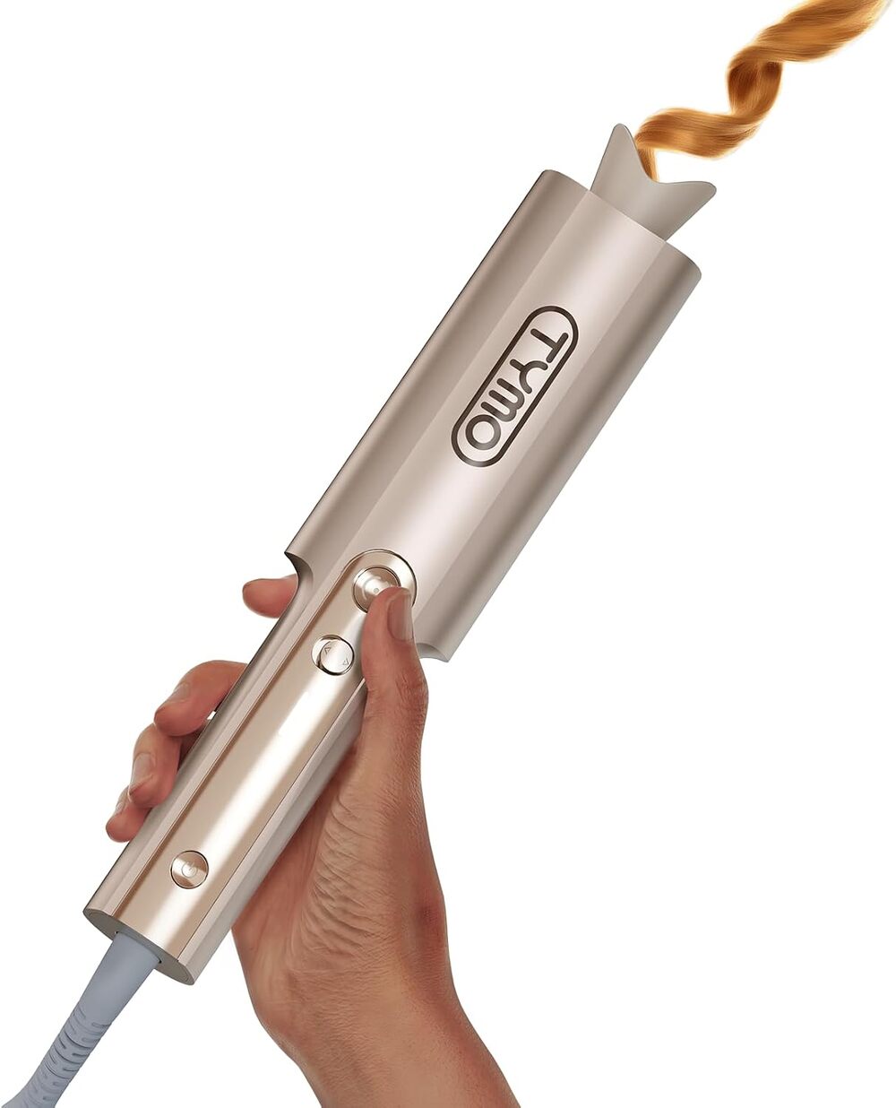 TYMO CurlPro Plus Automatic Rotating Curling Iron 1" Gold Long Barrel